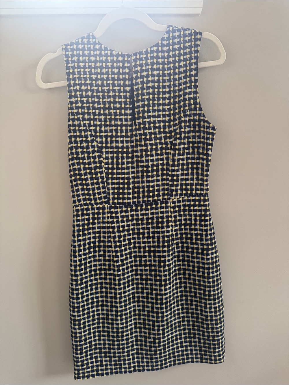 Joie Navy and Yello Check Sleeveless Sheath Dress - Picture 4 of 4